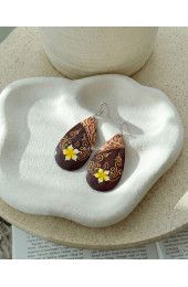 Hand Painted Wooden Earrings